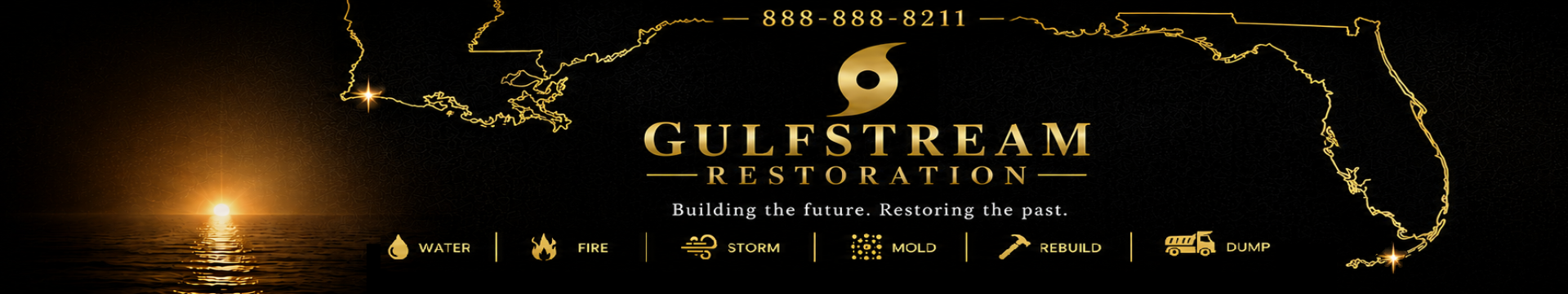 Gulfstream Restoration licensed and serving Florida and Louisiana - water, fire, storm, mold, and specialty cleanup